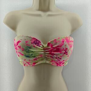 Victoria's Secret Strapless Bikini Bright Tropical Floral 36C